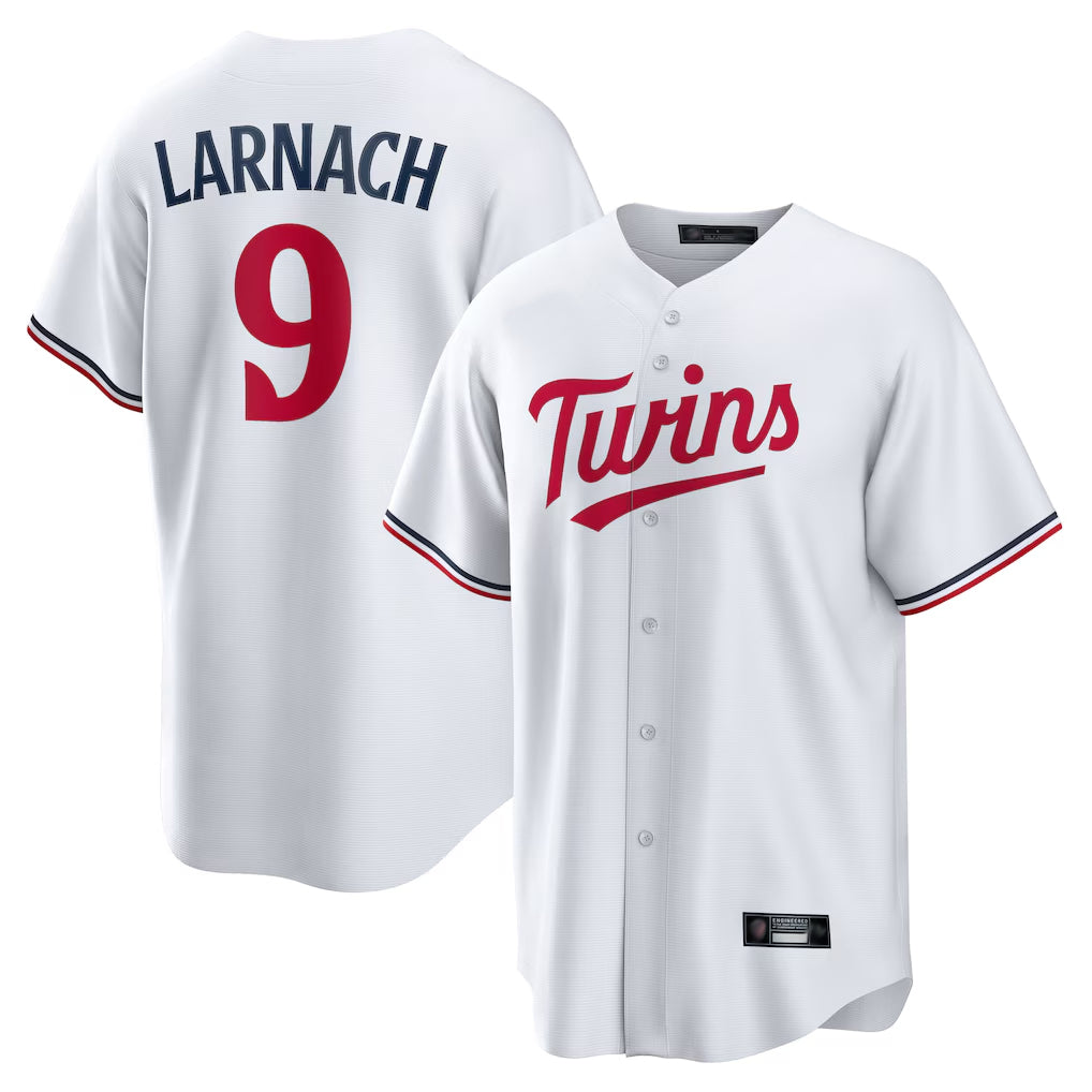 STECN M.Twins #9 Trevor Larnach Player White Home Game Stitched Jerseys