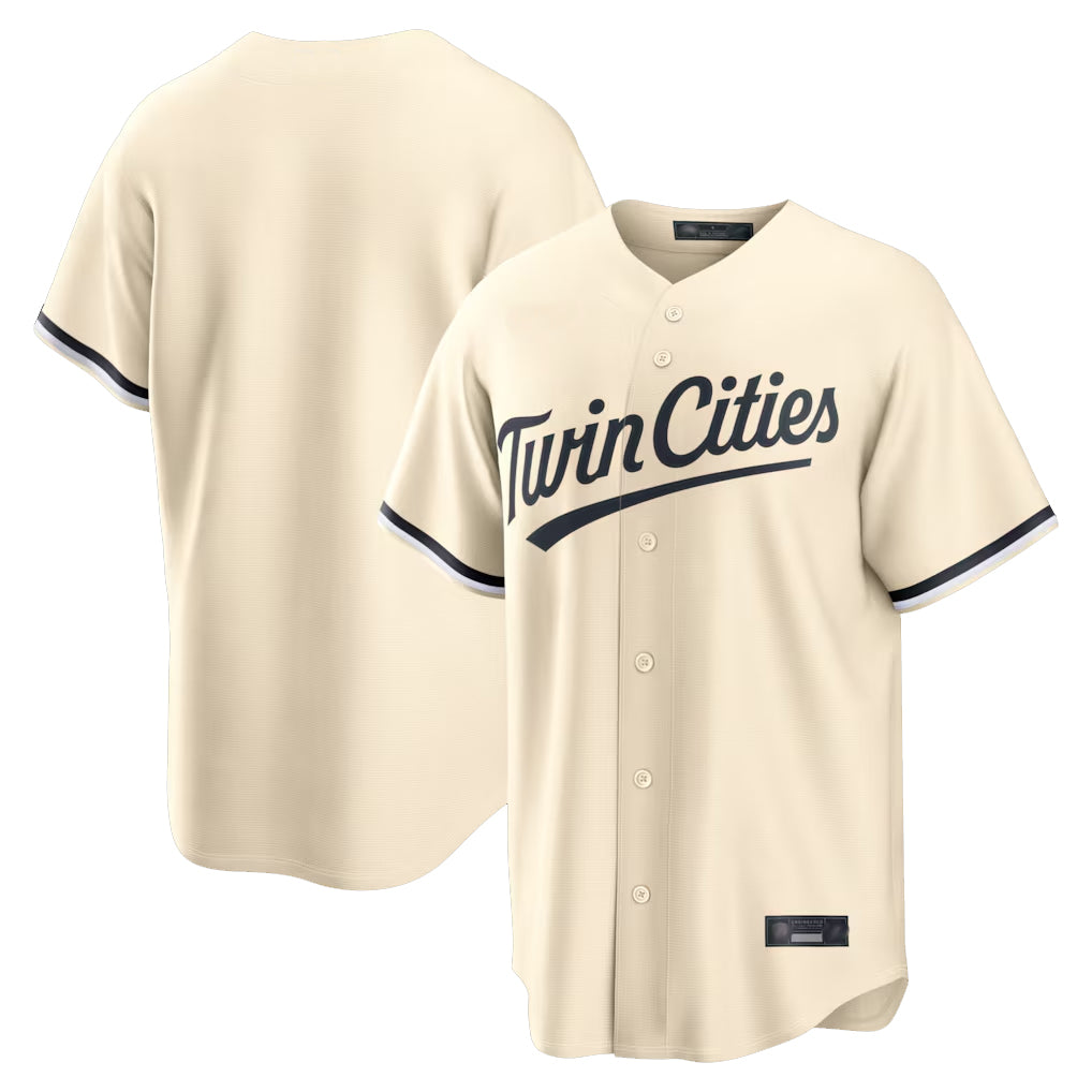 STECN Minnesota Twins Blank Player Cream Game Limited Home Stitched Jerseys