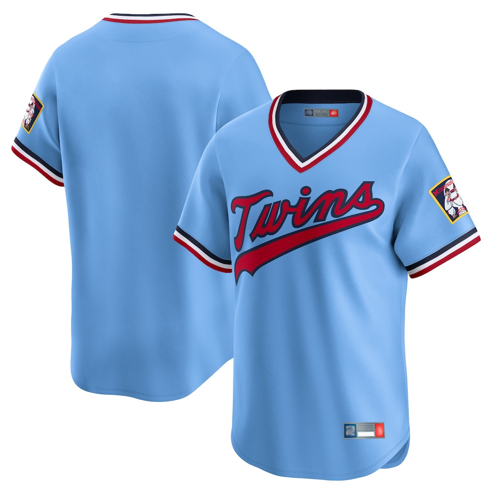 STECN Minnesota Twins Blank Player Light Blue Throwback Cooperstown Collection Limited T-shirt Stitched Jerseys