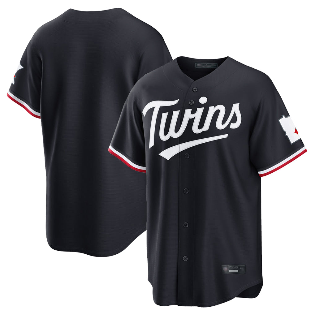 STECN Minnesota Twins Blank Player Navy Home Game Stitched Jerseys