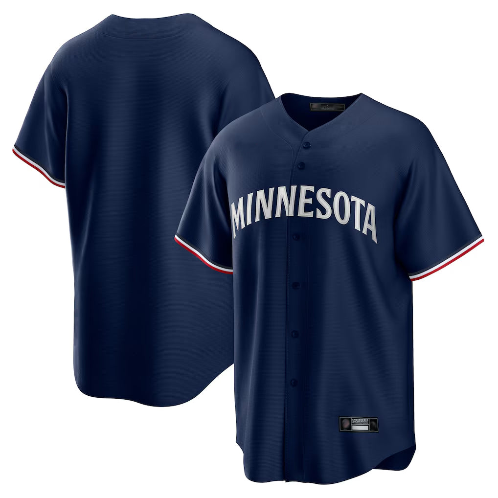STECN Minnesota Twins Blank Player Navy Replica Alternate Home Stitched Jerseys