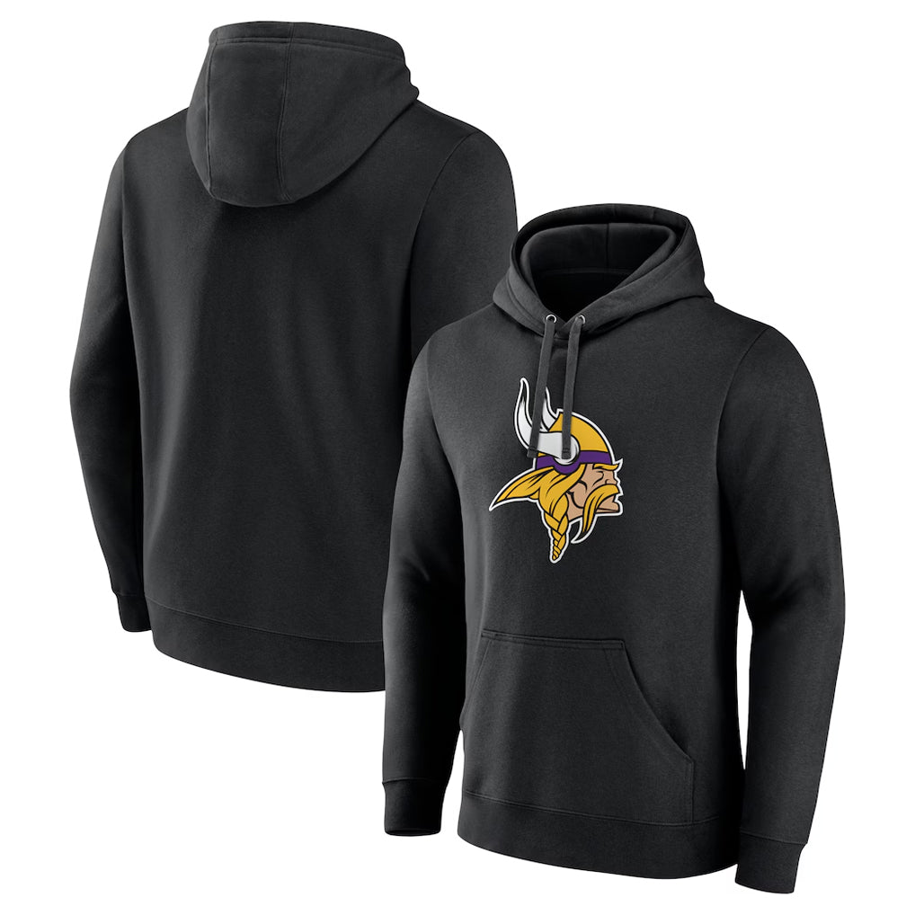 STECN MN.Vikings Black LOGO Pullover Hoodies Limited Game Blank Player Stitched Jerseys