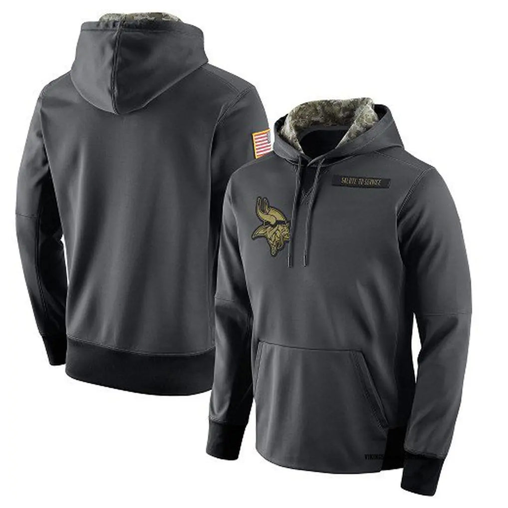 STECN MN.Vikings Gray Pullover Hoodies Home Game Blank Player Stitched Jerseys