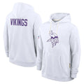 STECN MN.Vikings White LOGO Pullover Hoodies Home Game Blank Player Stitched Jerseys