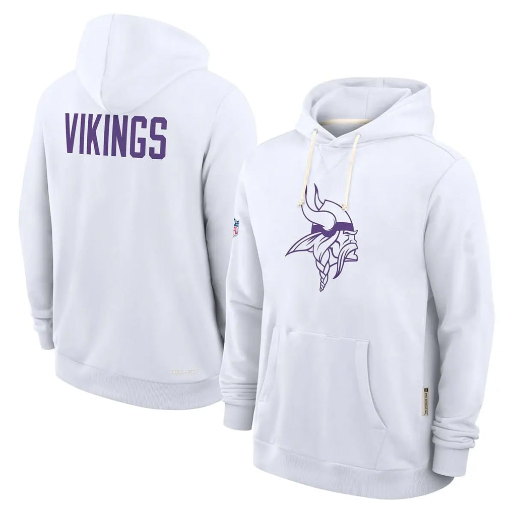 STECN MN.Vikings White LOGO Pullover Hoodies Home Game Blank Player Stitched Jerseys