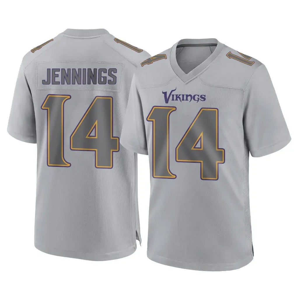 STECN MN.Vikings #14 Jauan Jennings Player Gray Atmosphere Fashion Home Game Stitched Jerseys