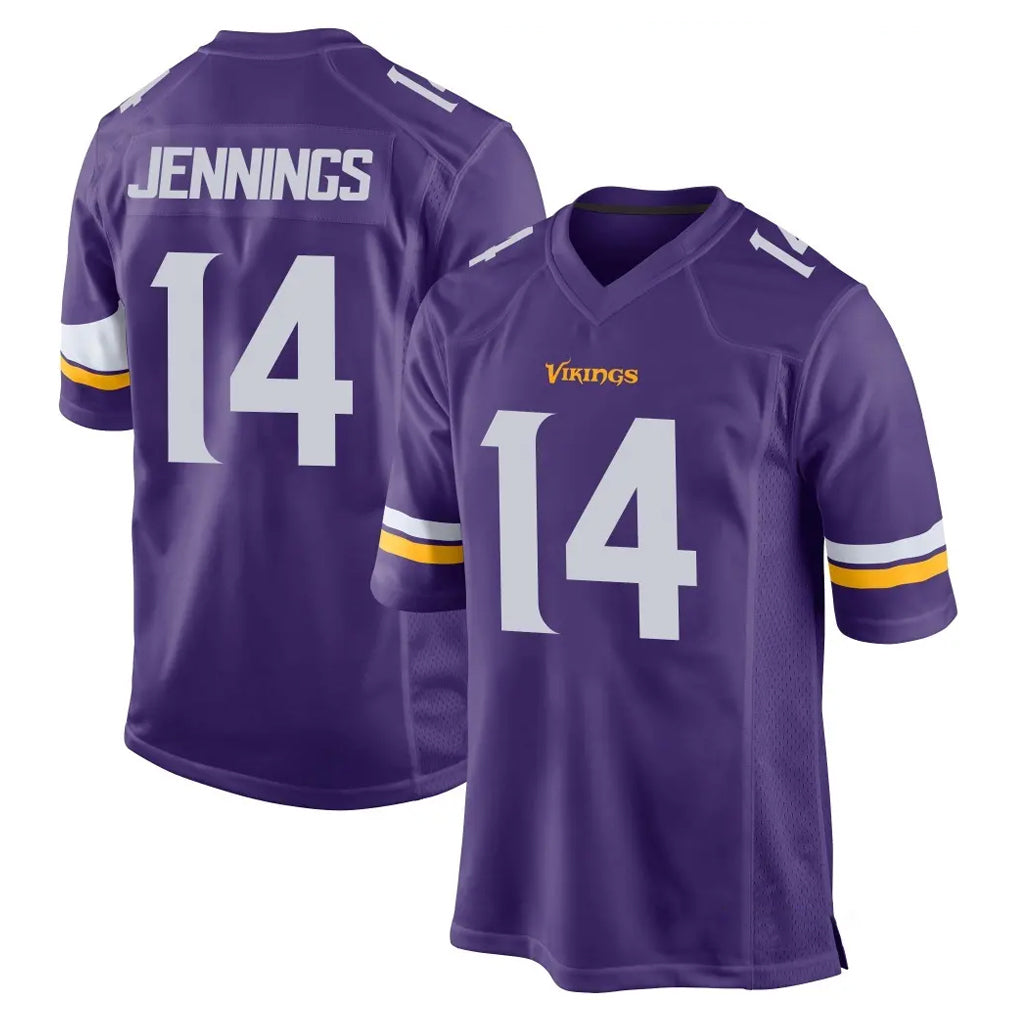 STECN MN.Vikings #14 Jauan Jennings Player Purple Home Game Stitched Jerseys