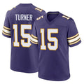 STECN MN.Vikings #15 Dallas Turner Player Purple Classic Home Game Stitched Jerseys