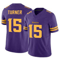 STECN MN.Vikings #15 Dallas Turner Player Purple Limited Alternate Vapor F.U.S.E. Home Game Stitched Jerseys