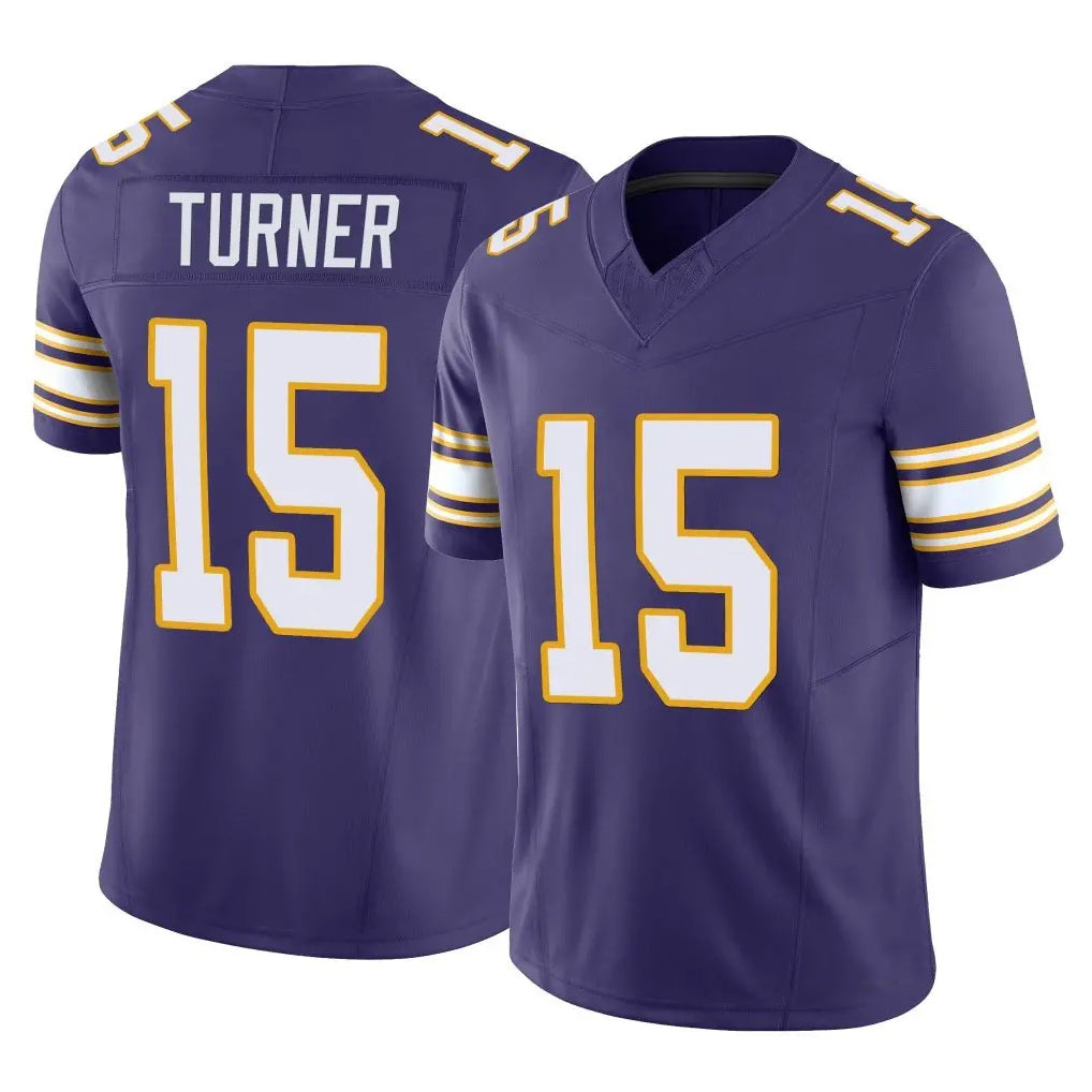 STECN MN.Vikings #15 Dallas Turner Player Purple Limited Classic Vapor F.U.S.E. Home Game Stitched Jerseys
