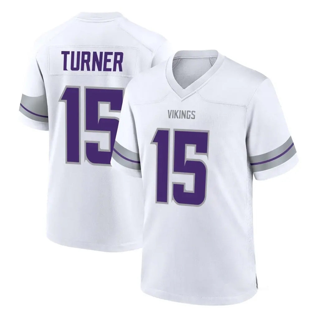 STECN MN.Vikings #15 Dallas Turner Player White Alternate Home Game Stitched Jerseys