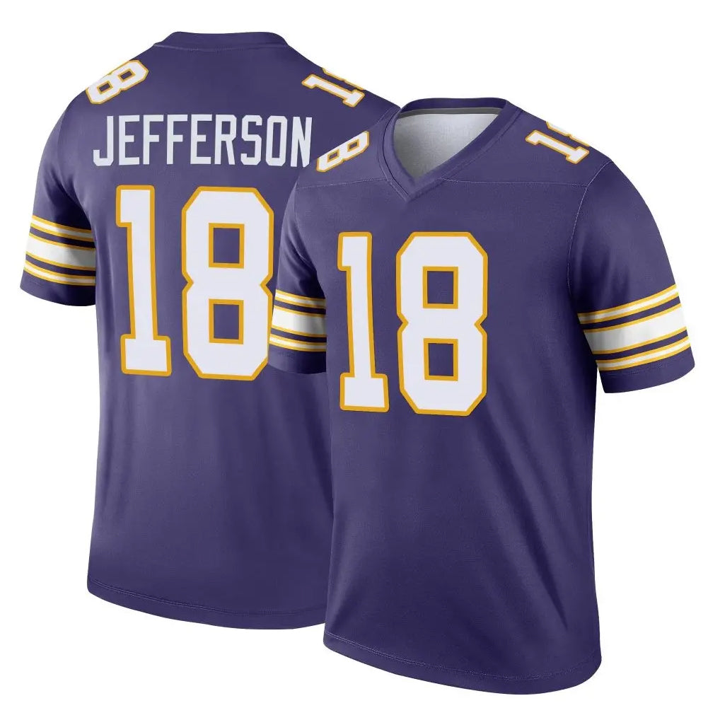 STECN MN.Vikings #18 Justin Jefferson Player Purple Limited Classic Home Game Stitched Jerseys
