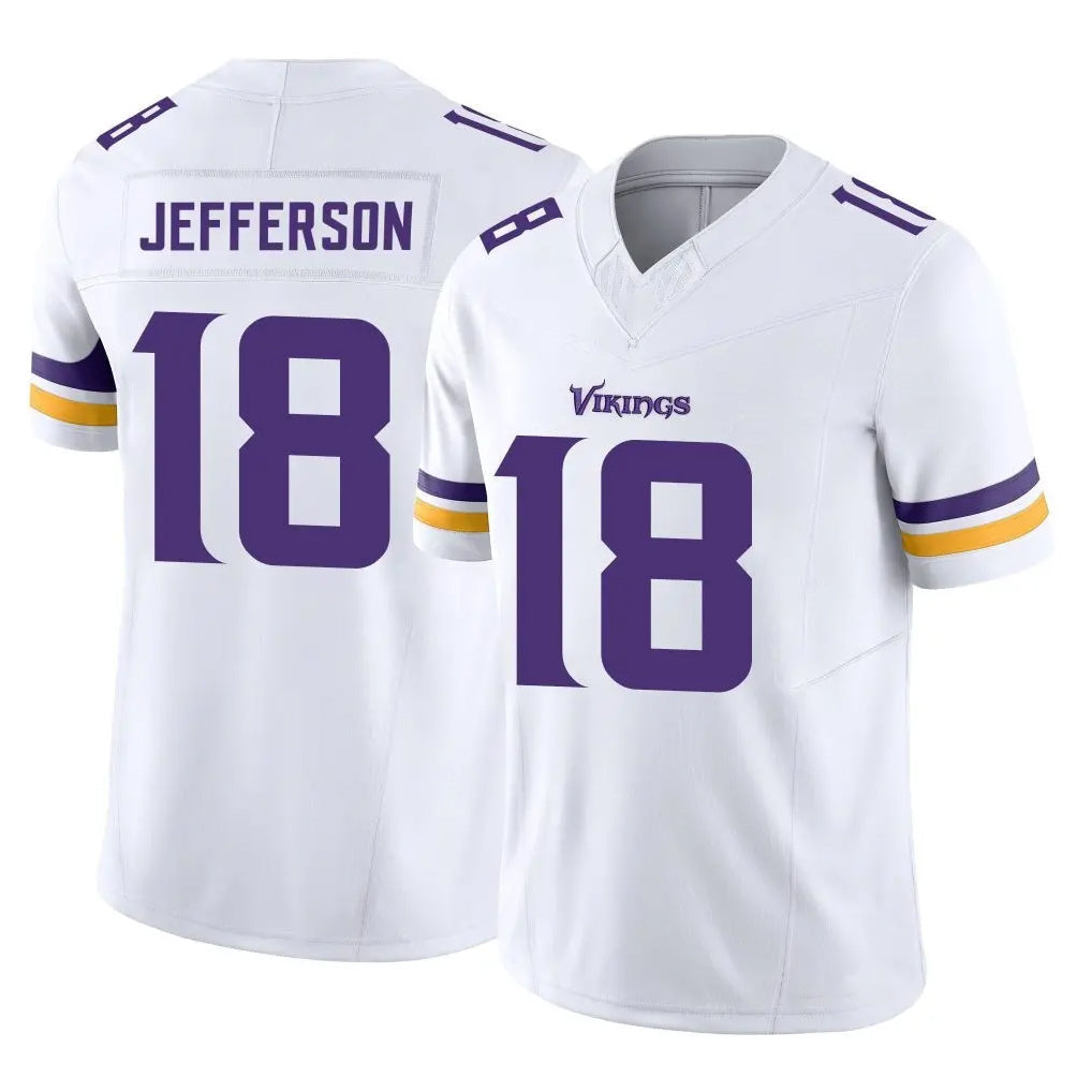 STECN MN.Vikings #18 Justin Jefferson Player White Limited Vapor F.U.S.E. Home Game Stitched Jerseys