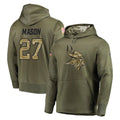 STECN MN.Vikings #27 Jordan Mason Player Olive Salute to Service Pullover Hoodies Home Game Stitched Jerseys