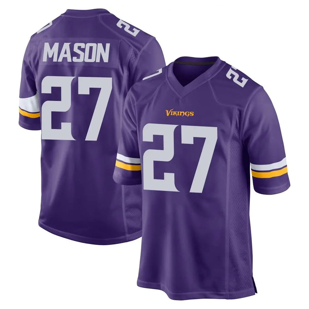 STECN MN.Vikings #27 Jordan Mason Player Purple Home Game Stitched Jerseys