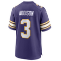 STECN MN.Vikings #3 Jordan Addison Purple Classic Player Game Jersey American Stitched Jersey