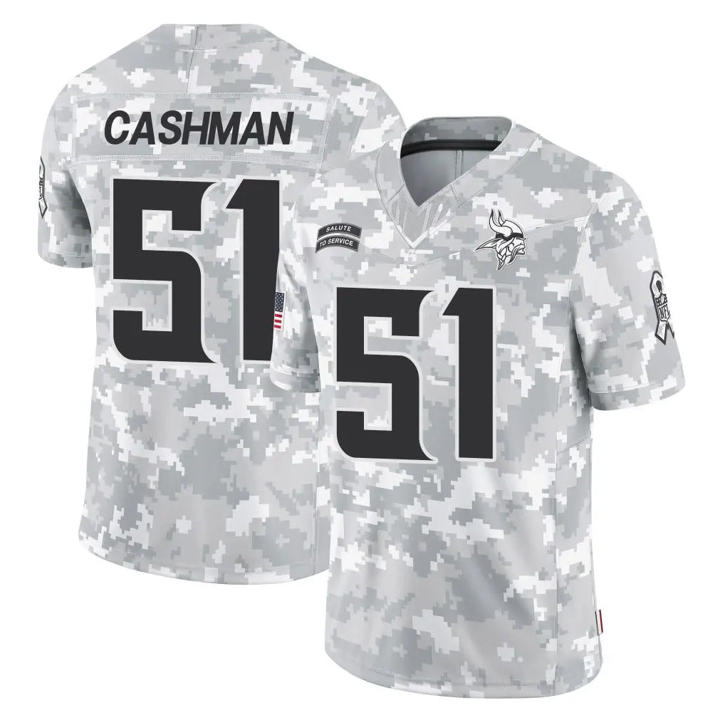 STECN MN.Vikings #51 Blake Cashman Player Arctic Camo Salute To Service Limited Game Stitched Jerseys