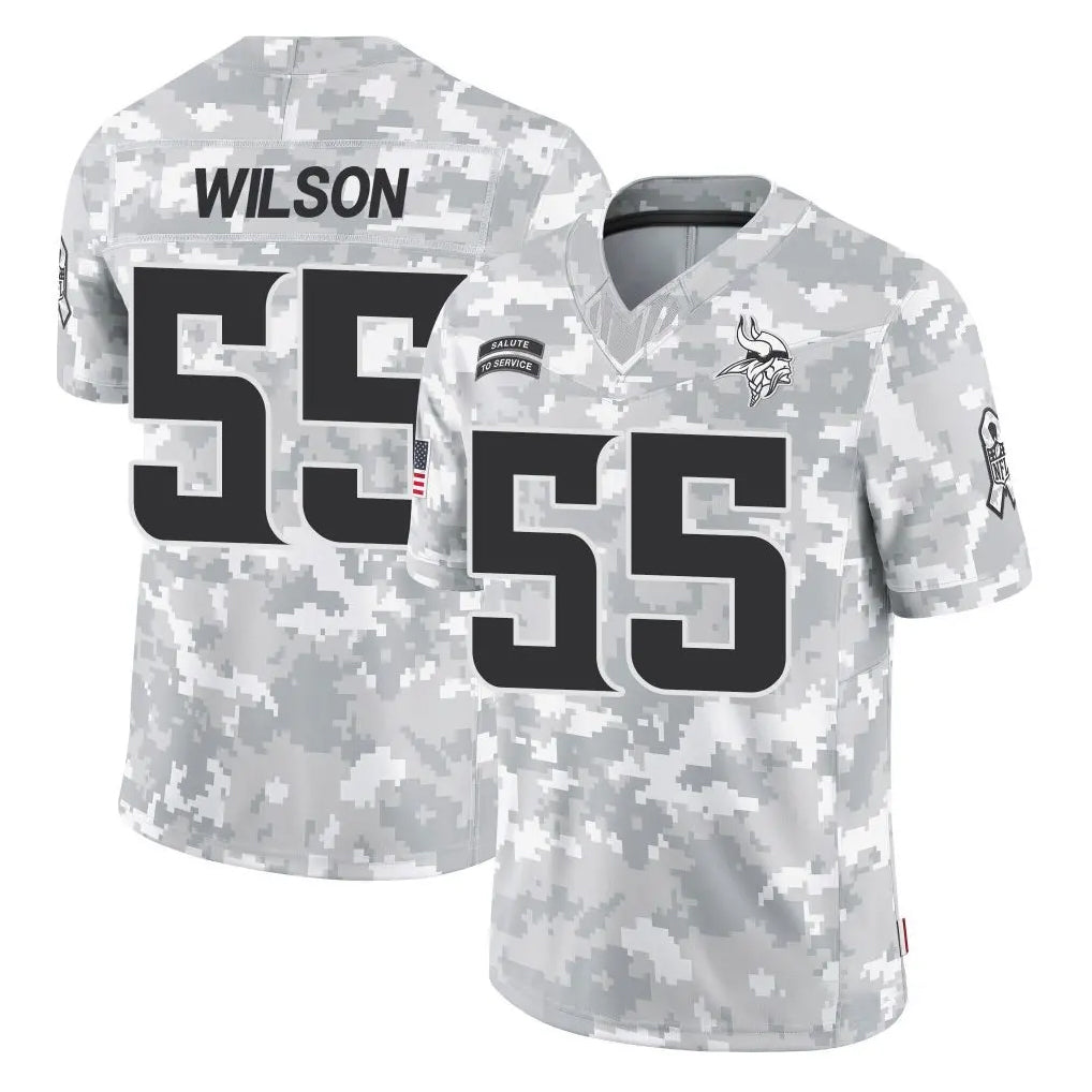 STECN MN.Vikings #55 Eric Wilson Player Arctic Camo Salute To Service Limited Game Stitched Jerseys