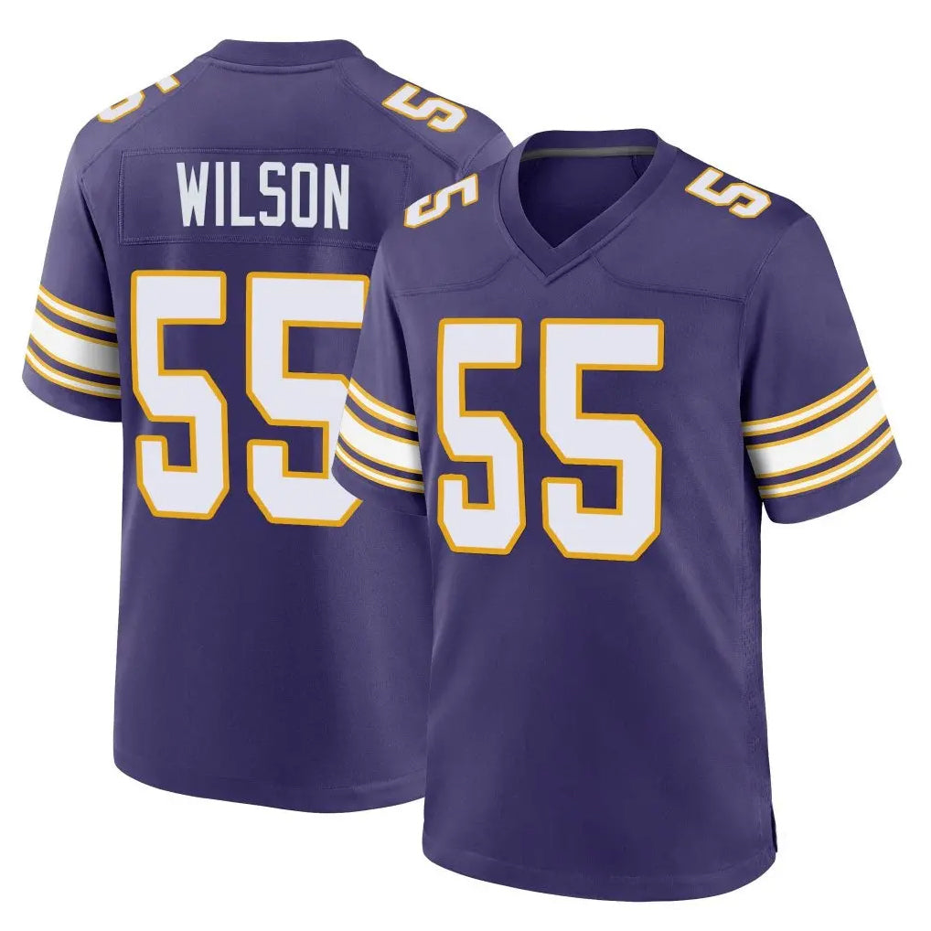 STECN MN.Vikings #55 Eric Wilson Player Purple Classic Home Game Stitched Jerseys