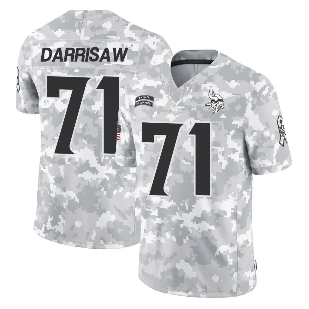 STECN MN.Vikings #71 Christian Darrisaw Player Arctic Camo Salute To Service Limited Game Stitched Jerseys