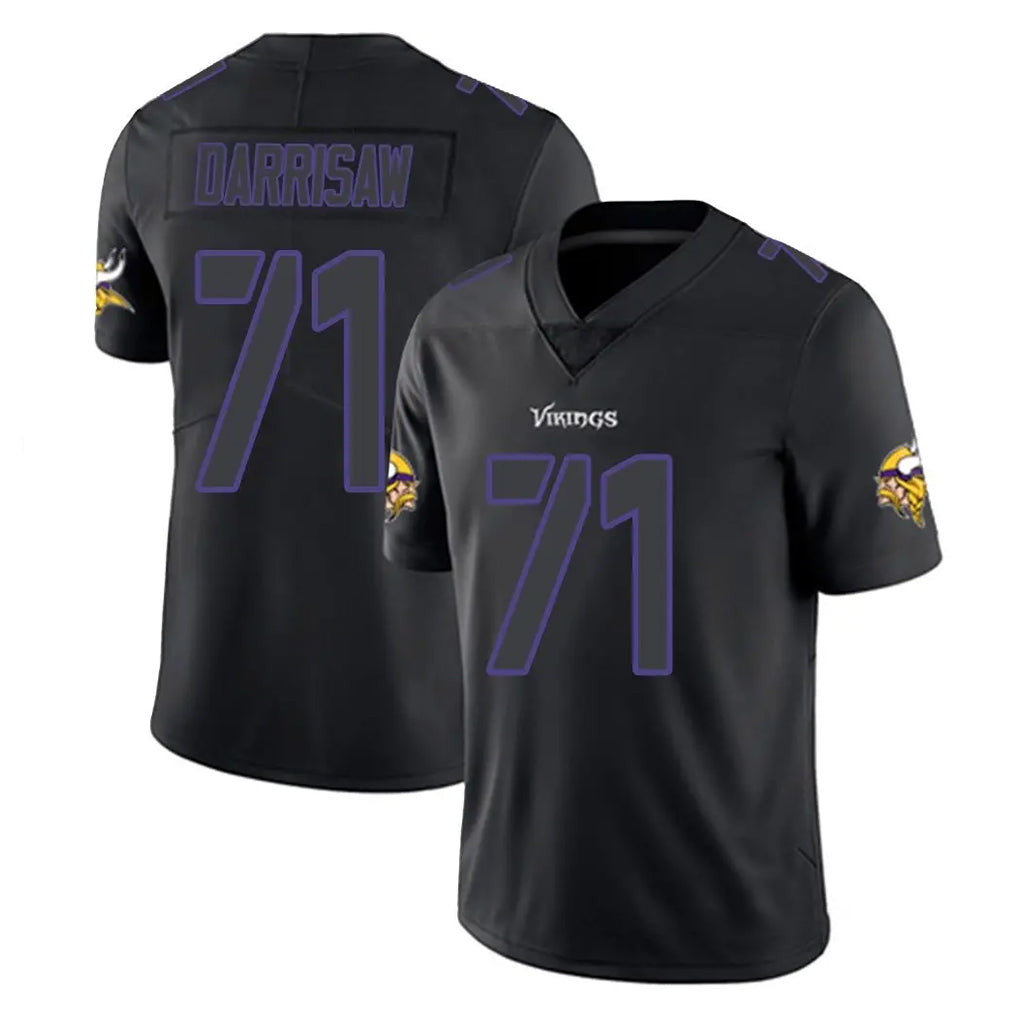 STECN MN.Vikings #71 Christian Darrisaw Player Black Impact LImited Home Game Stitched Jerseys