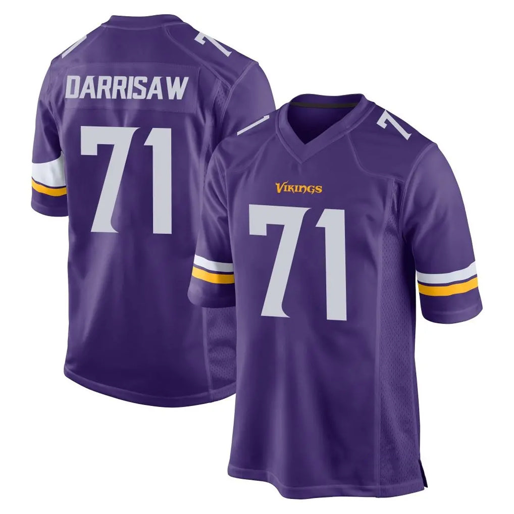 STECN MN.Vikings #71 Christian Darrisaw Player Purple Home Game Stitched Jerseys
