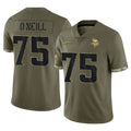 STECN MN.Vikings #75 Brian O'Neill Player Olive Salute To Service Limited Stitched Jerseys