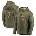 STECN MN.Vikings #7 Byron Murphy Jr. Player Olive Salute to Service Pullover Hoodies Home Game Stitched Jerseys