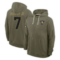STECN MN.Vikings #7 Byron Murphy Jr. Player Olive Salute to Service Pullover Hoodies Limited Stitched Jerseys