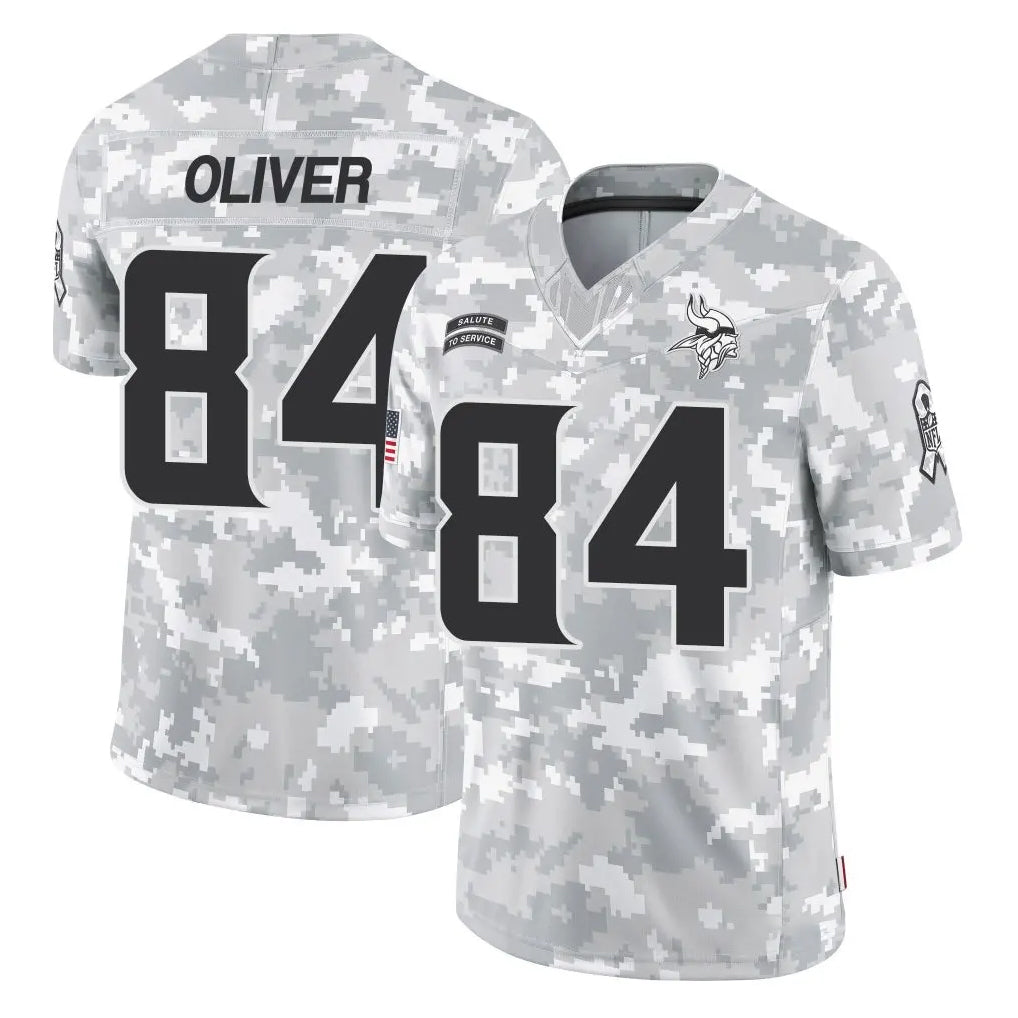 STECN MN.Vikings #84 Josh OliverPlayer Arctic Camo Salute To Service Limited Game Stitched Jerseys