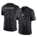 STECN MN.Vikings #84 Josh Oliver Player Black Reflective LImited Home Game Stitched Jerseys