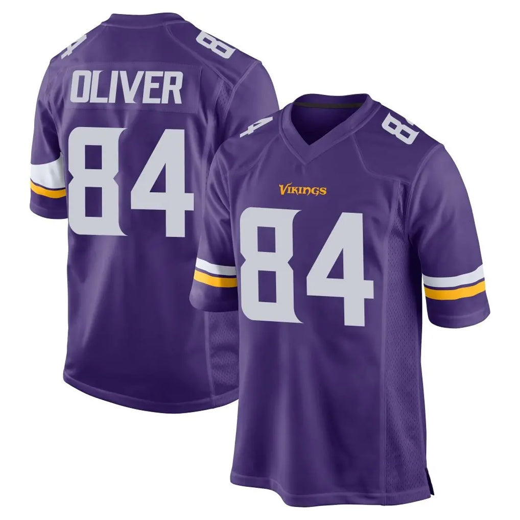 STECN MN.Vikings #84 Josh Oliver Player Purple Home Game Stitched Jerseys