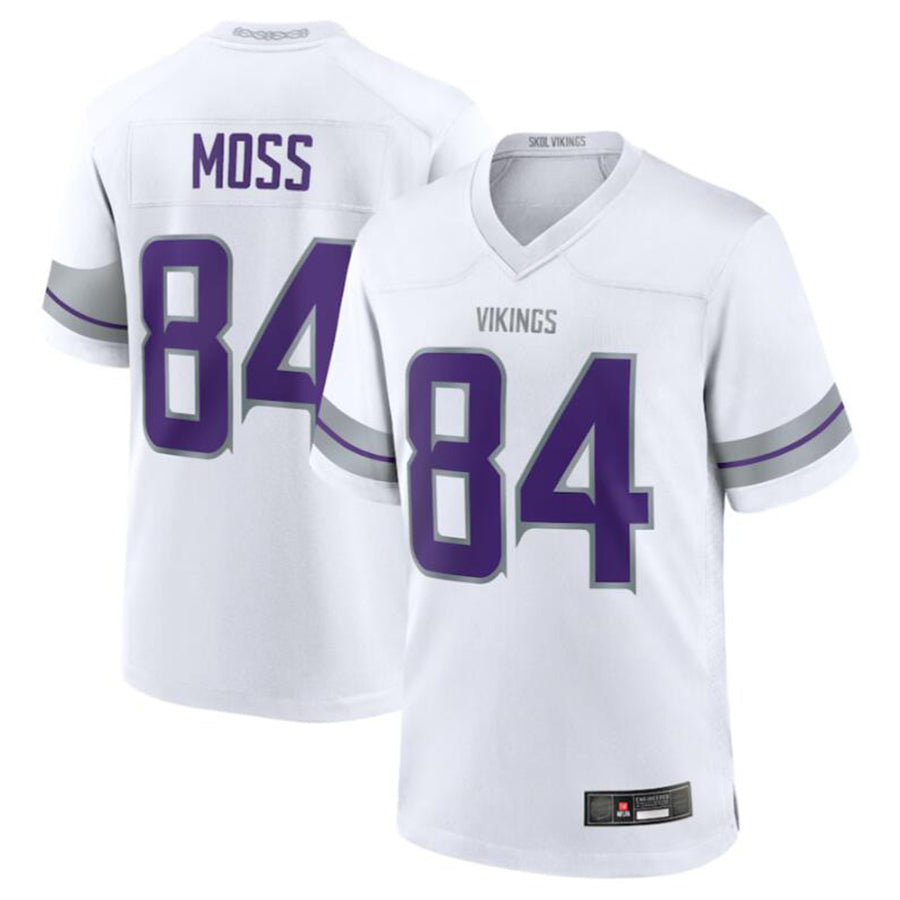 STECN MN.Vikings #84 Randy Moss White Alternate Retired Player Game American Stitched Jerseys