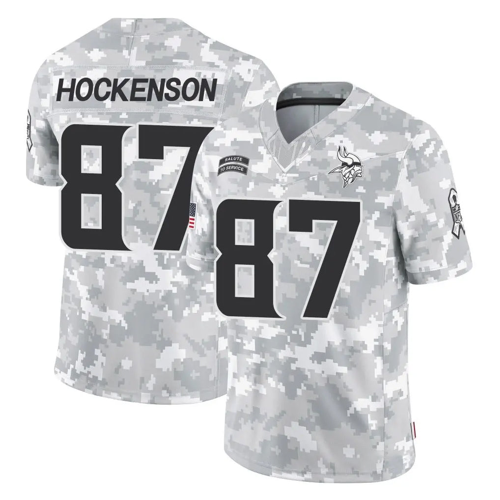 STECN MN.Vikings #87 T.J. Hockenson Player Arctic Camo Salute To Service Limited Game Stitched Jerseys