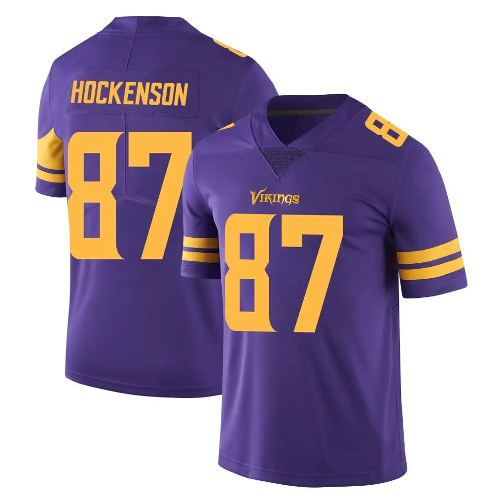 STECN MN.Vikings #87 T.J. Hockenson Player Purple Limited Color Rush Home Game Stitched Jerseys