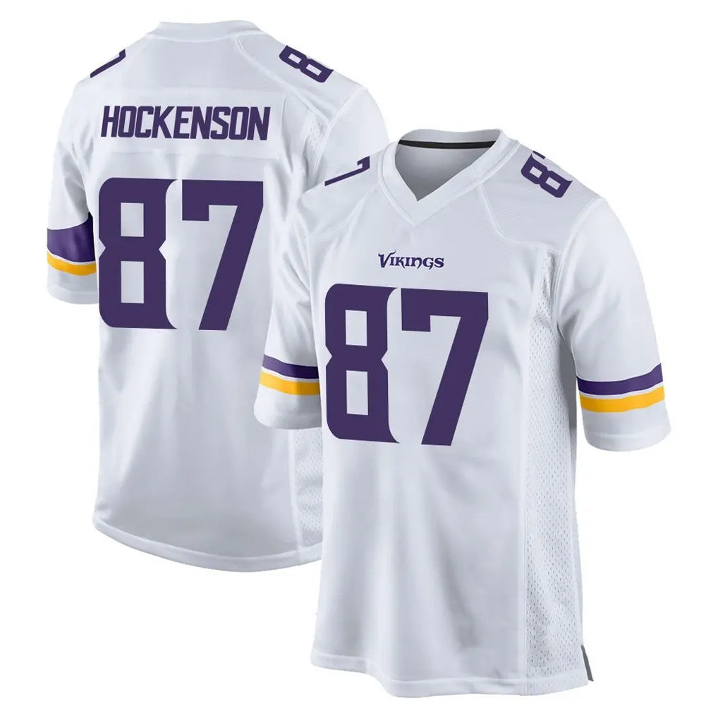 STECN MN.Vikings #87 T.J. Hockenson Player White Home Game Stitched Jerseys