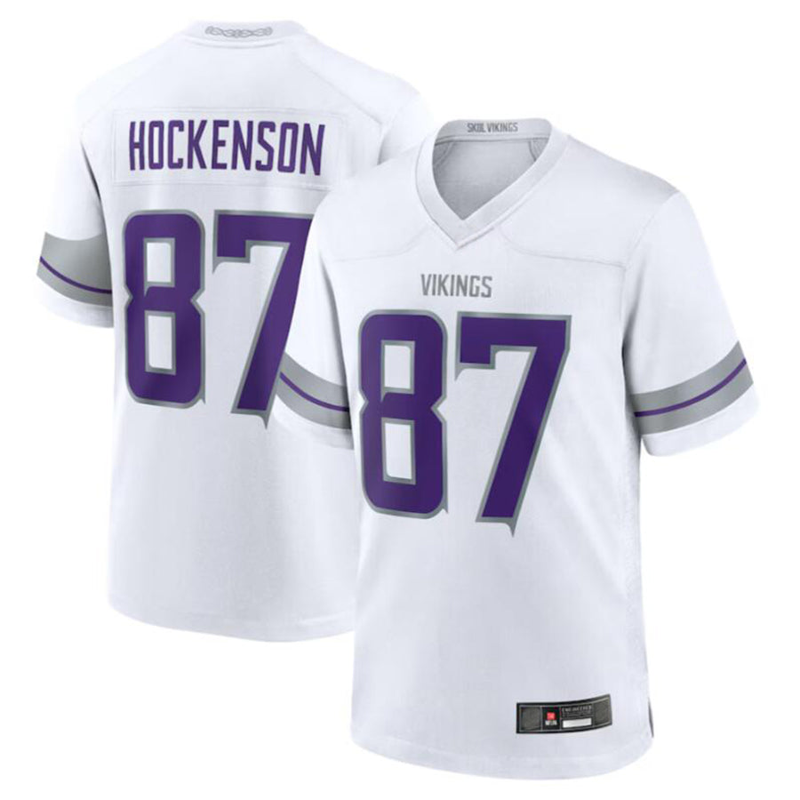 STECN MN.Vikings #87 T.J. Hockenson White Alternate Game Player American Stitched Jerseys