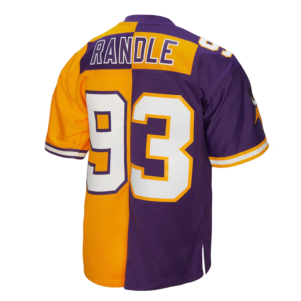 STECN MN.Vikings #93 John Randle Mitchell & Ness PurpleGold 1998 Split Legacy Replica Jersey