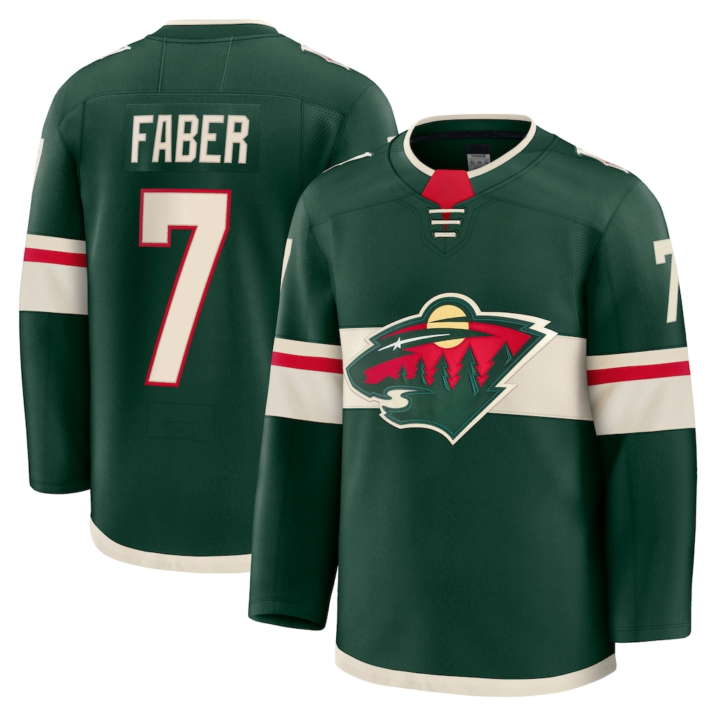 STECN M.Wild #7 Brock Faber Green Anniversary Premium Jerseys