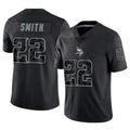 STECN MN.Vikings #22 Harrison Smith Player Black REFLECTIVE Limited Stitched Jerseys