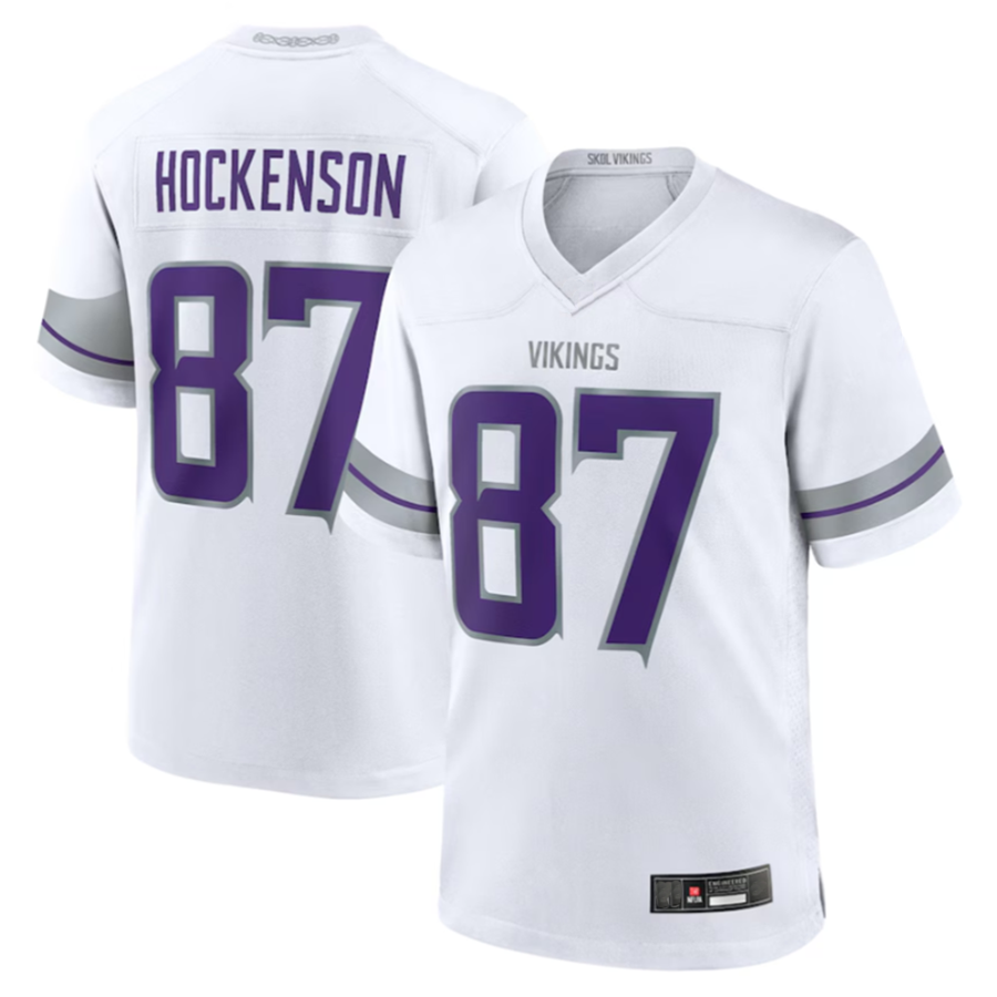 STECN MN.Vikings #87 T.J. Hockenson Player White Alternate Game Stitched Jerseys
