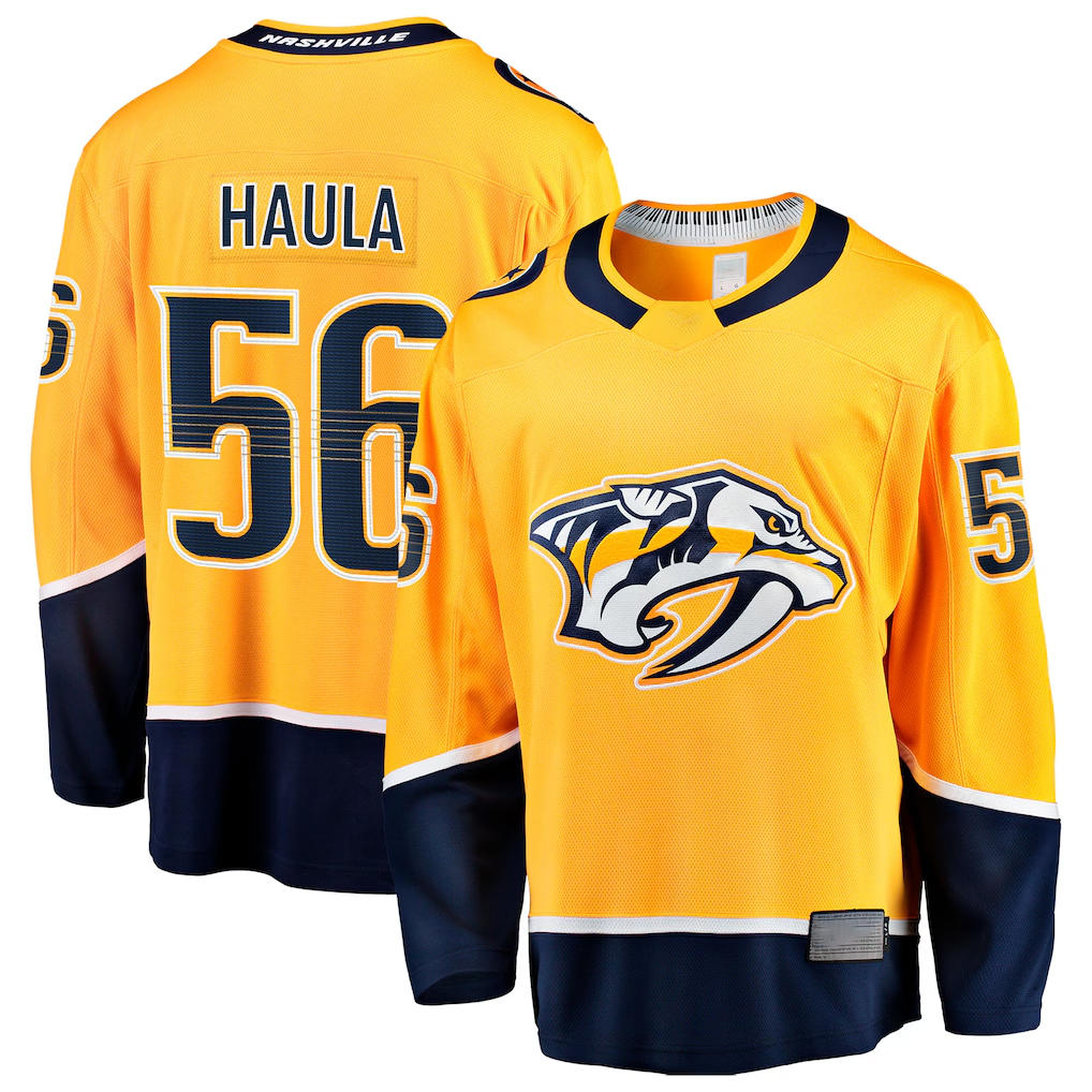 STECN N.Predators #56 Erik Haula Gold Home Breakaway Jerseys
