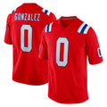 STECN NE.Patriots #0 Christian Gonzalez Player Red Home Game Stitched Jerseys