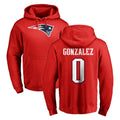 STECN NE.Patriots #0 Christian Gonzalez Player Red LOGO Pullover Hoodies Home Game Stitched Jerseys