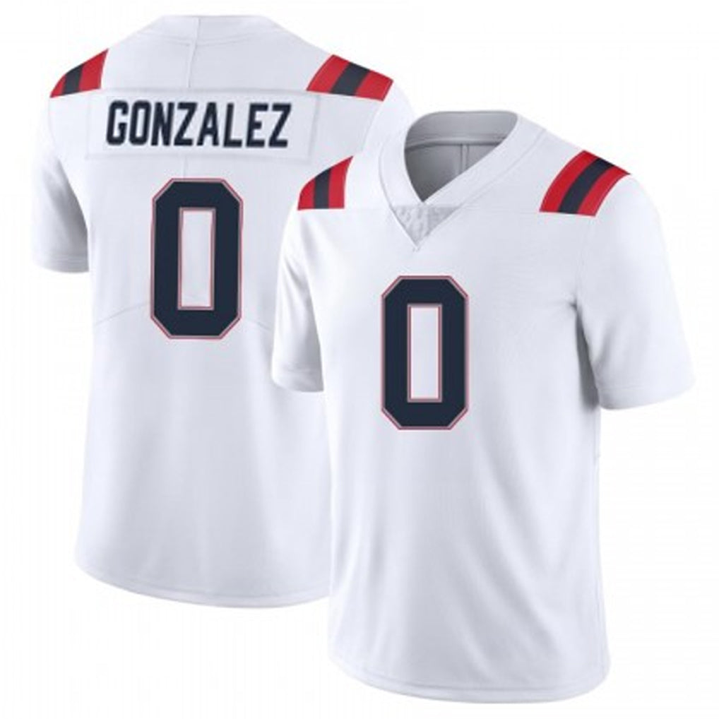 STECN NE.Patriots #0 Christian Gonzalez Player White Vapor Untouchable Home Game Stitched Jerseys