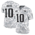 STECN NE.Patriots #10 Drake Maye Player Arctic Camo Salute to Service Limited Stitched Jerseys