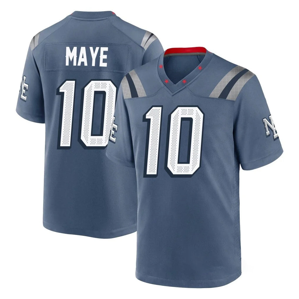 STECN NE.Patriots #10 Drake Maye Player Blue Rivalries Collection Home Game Stitched Jerseys