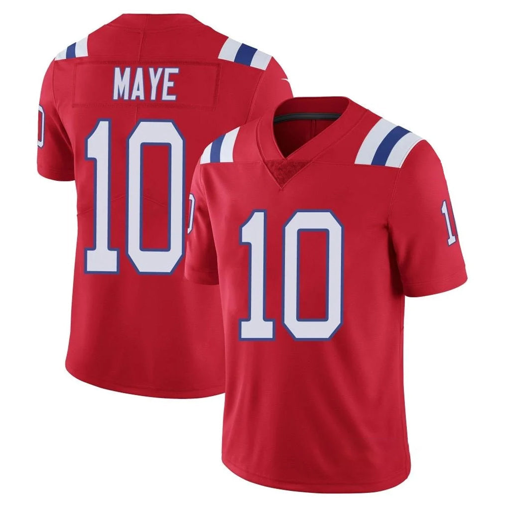 STECN NE.Patriots #10 Drake Maye Player Red Vapor Untouchable Home Game Stitched Jerseys