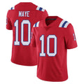 STECN NE.Patriots #10 Drake Maye Player Red Vapor Untouchable Home Game Stitched Jerseys