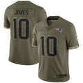 STECN NE.Patriots #10 Drake Maye Player Olive Salute To Service Stitched Jerseys